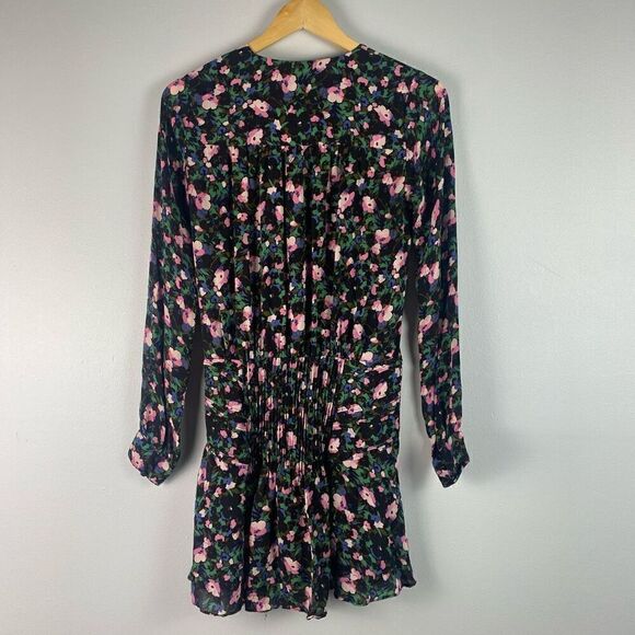 Veronica Beard Naomi Floral Silk Long Sleeve Mini Dress - Picture 6 of 13